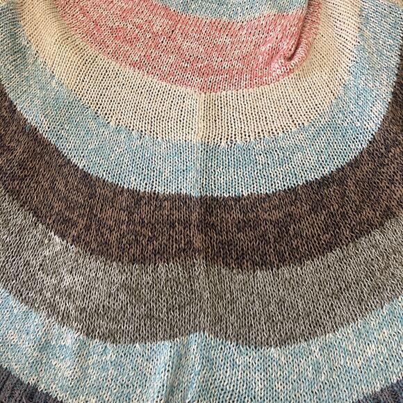 Cabi Skipper Circle Knit Sweater Cardigan Shawl Pastel Striped Beachy Boho Small - Picture 6 of 9